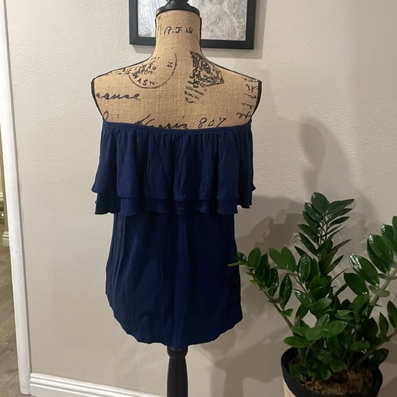 Blue Double Ruffle Top - Picture 6 of 8